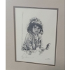 Image 2 : Untitled: Girl, Artist: Mottola, Offset Lithograph, Framed Under Glass 12 X 14