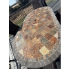 Image 3 : High End patio table & chairs include six chairs, umbrella & tiled table Top amazing condition