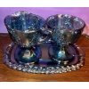 Image 2 : Indiana Carnival Glass Harvest Garland Pedestal Bowl & Cream+Sugar w/Tray 