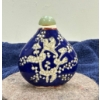 Image 2 : Hand Painted Blue & White Snuff Bottle with Spoon 2.5H