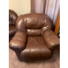 Image 2 : Brown Leather Recliner Chair With Plush Padding