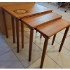 Image 2 : Mid Century Teak Nesting Tables (3) w/ Decorative Bohemian Tile Accent 