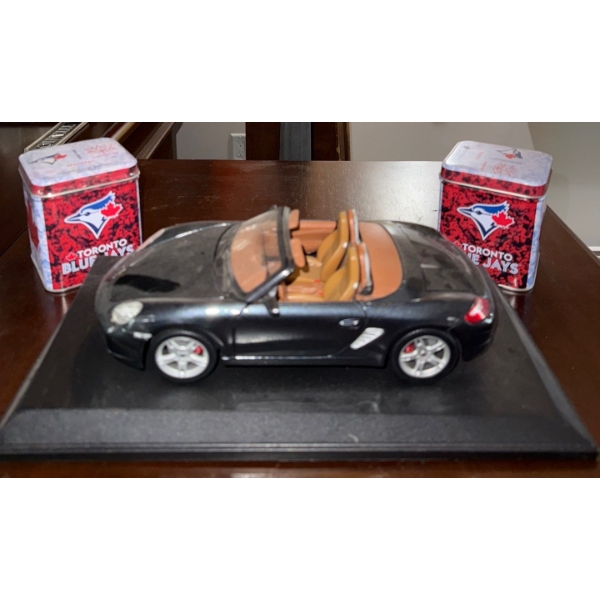 Maisto Model Of A Porsche Boxster S Type 987 & Two Blue-jay Baseballs