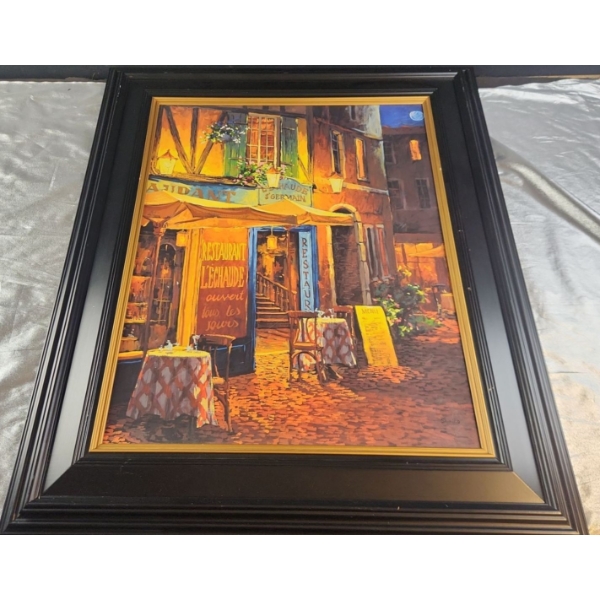 Warm and Cozy Framed Art Print " Restaurant L'Echaude" by Viktor Shvaiko ( 25.75"W x 32.25"H)