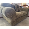 Image 3 : Luxury Oversized Plush Sofa - Tufted Olive Upholstery 2 Seater 69x41x40