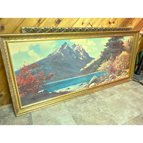 2 Large Scenic Painting In Beautiful Frames. L 64" W29" One By Robert Wood The Other Boroni  