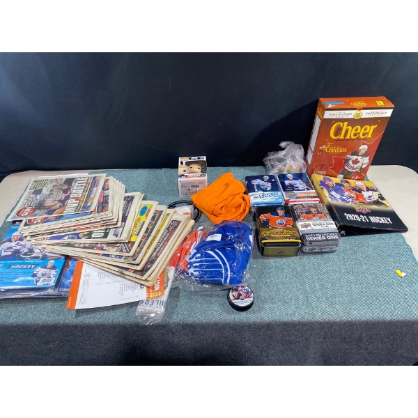 Oilers Collectables: Figures, Cards, & Newspapers 