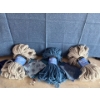 Image 1 : 3 New Skeins Of Wool w/ Assorted Fabric Fat Corners & A Yard Of Quilter's Fabric 