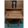 Image 8 : Raw Wood Desk 43x42 w/ Antique Hurricane Lamp