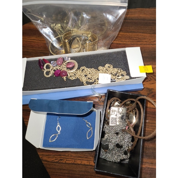 Costume Jewelry (1): Bracelets/ Fashion Watches, New Earrings/ Necklace in Boxes, Other Pieces 