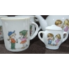Image 3 : Children's Collectible Porcelain China Set W/2 Trinket Dishes + 1987 Precious Moments Figurine