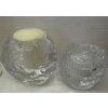 Image 2 : Kosta Boda Snowball Candle Holder - Scandinavian Votives w/ Flameless Pillar Candles 11"Tall