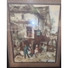 Image 2 : Framed Under Glass Needlepoint of Rural Town 26 w 31 1/2 h