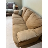 Image 2 : Small Light Brown Micro Fiber Couch, Very Comfortable For the Man Den, Or She Shed