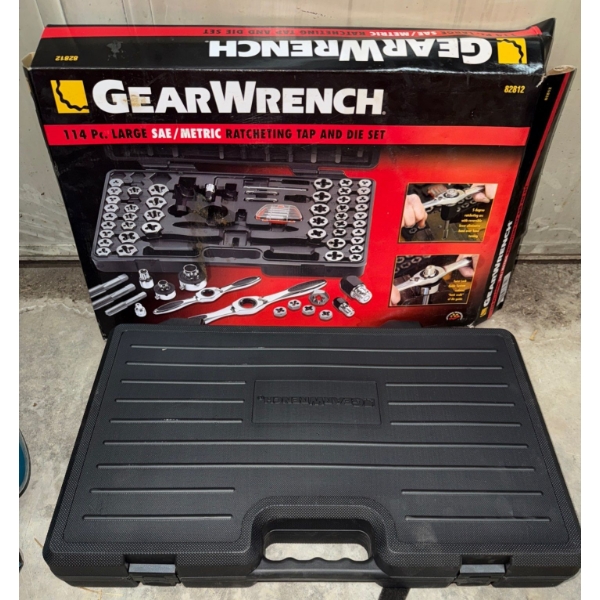 114 pc Large Metric Ratcheting Tap & Die Set - Gear Wrench  Brand New