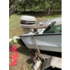 Image 9 : 14 foot Vanguard Fishing Boat with 1994 Johnson 20 HP Outboard Motor and Trailer
