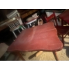 Image 5 :  handcrafted, toddler tables, one red table, legs collapse to make flat other red table 2 small chai