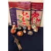 Nativity Scene Ornaments w/ Irish Folk Art Penal Cross & Holiday Lights 