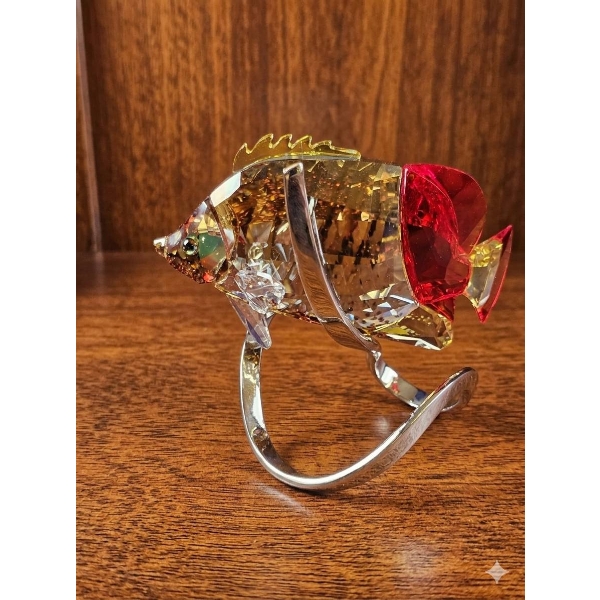 Swarovski Crystal Angelfish Figurine with Metal Stand