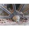 Image 5 : Antique Pied Selle Aubergine Colour Multi-Fuel Cast Iron French Stove. 21 w, 21 h, 12 d