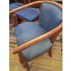 Image 2 : 4 Non-Matching Wooden Chairs with Blue Upholstery