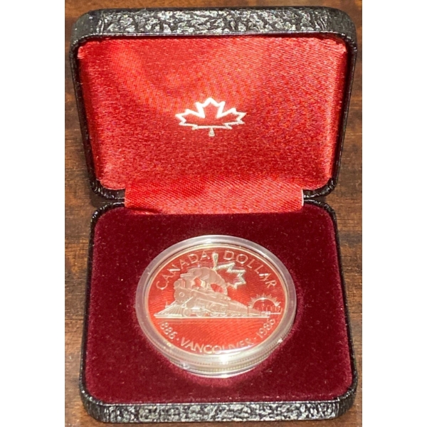 1986 Trans Canada Railroad Proof Dollar 50% Silver 23.33 Grams