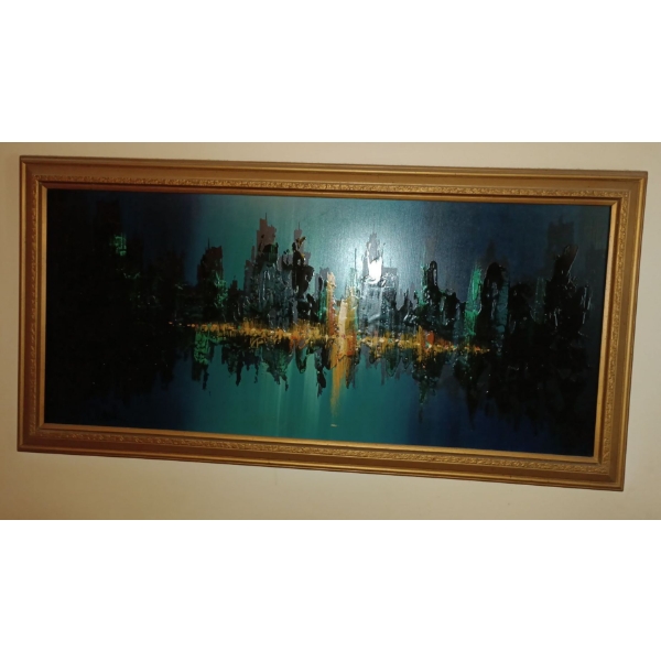 Abstract Art Piece W. Clark Signature - 43W, 22T 