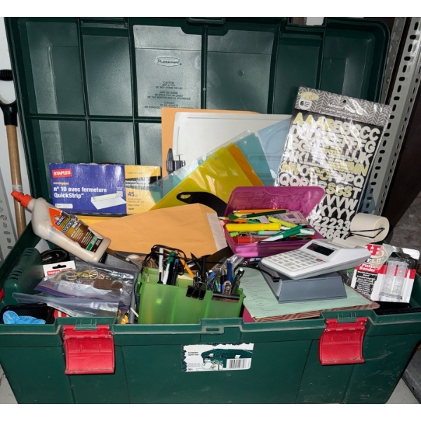 Tote Full Of Stationary Items- Pens, Pencils, Erasers, Glue, Calculator, Envelopes & More