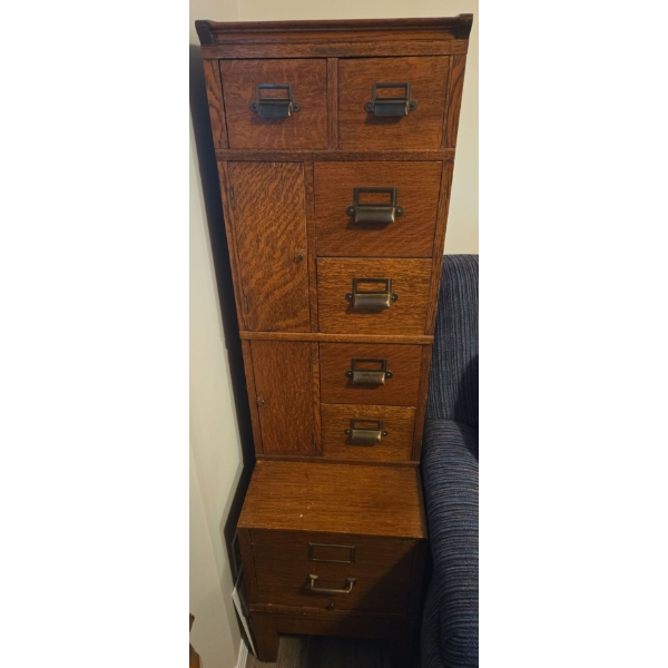 Vintage Wooden File Organizer - 17W, 28D, 58T