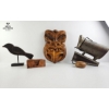 Image 2 :  "Wheku" Carved Wood Mask 10''*15''INCHES, Wooden Bird Figurine, Vintage Bee Smoker, Wooden Coaster