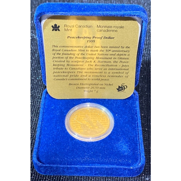 1995 Canadian Peacekeeping Proof Dollar