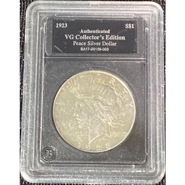 Authenticated VG Collector's Edition 1928 Peace Silver Dollar