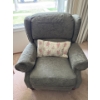 Image 1 : Textile Moss Reclining Chair w/ Cushion - 38W, 38D, 40T