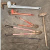 Image 1 : Tool Collection-  Pipe Wrench, Bolt Cutters, & Crowbars