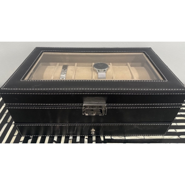 Luxury Men's Time Piece Collection w/ PU Leather Box - HUGO BOSS Micheal Korrs & STURLING 