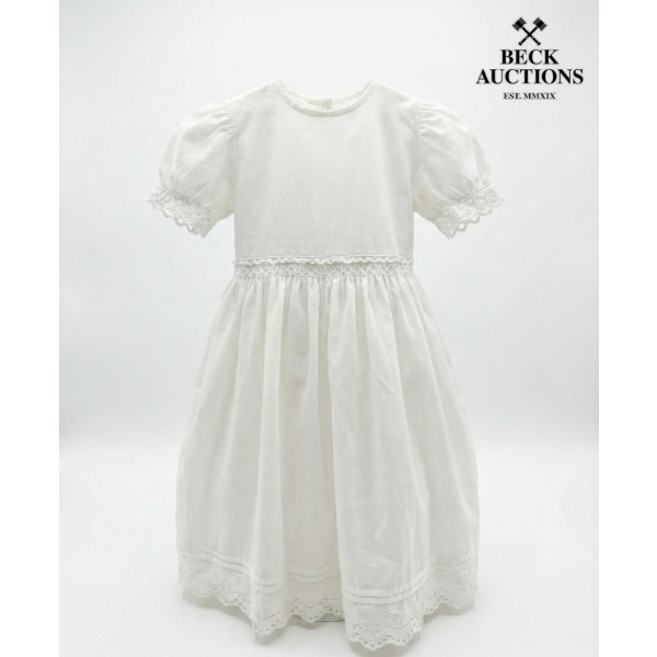 white cotton and linen blend dress