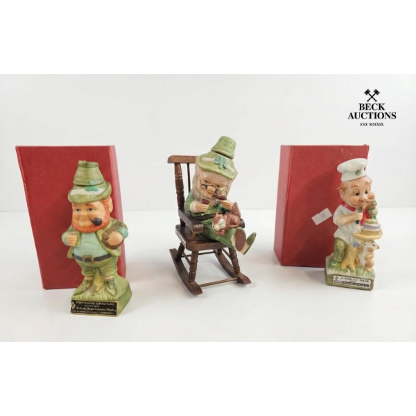 Vintage Hoffman Distilling Company Mr. Lucky series leprechaun Porcelain Whiskey Decanter 1970s