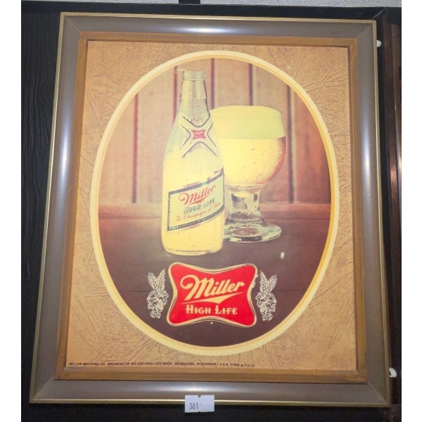 Vintage 'Miller' Light Up Bar Sign 12T Tested