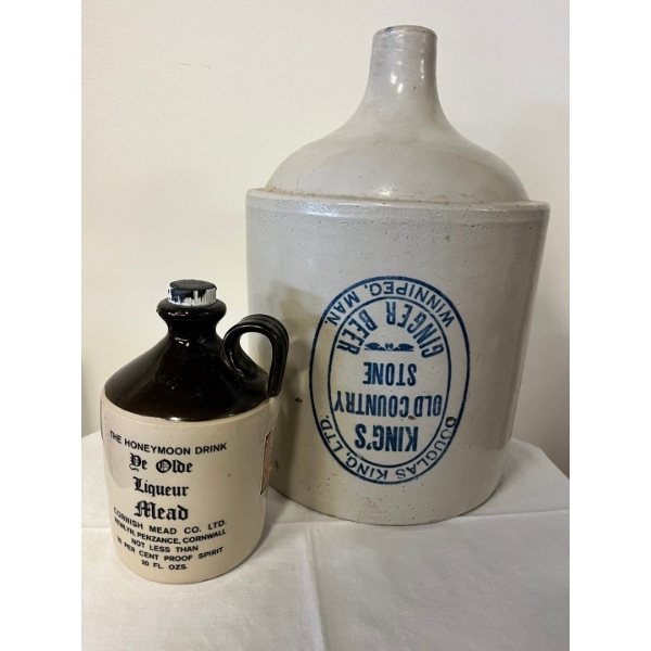 Kings old country Stone ginger beer with the honeymoon drink, Cornish meat company LTD. 