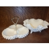 Image 1 : Fenton Sectioned Serving Dish 7 W and Fenton Footed Bowl 8 W, 4 T