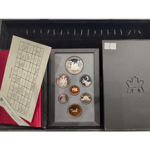 RCM 1989 Double Dollar Proof Set Mackenzie River Silver Dollar 23.3g 50% Silver Dollar