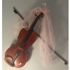 Image 1 : Antique 18th Century Violin Adorned With A White Veil 