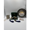 Image 1 : small ivory birds and a original make up powder case from the 1800s and silver plated bowl with two 