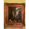 Image 1 : Unidentified 20th Century, Untitled (Feeding the Chickens) oil/acryllic on canvas 33x30 well framed
