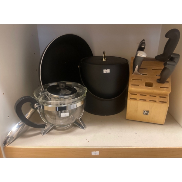 Assorted Kitchenwares Collection - Ice Bucket Knife Block & More