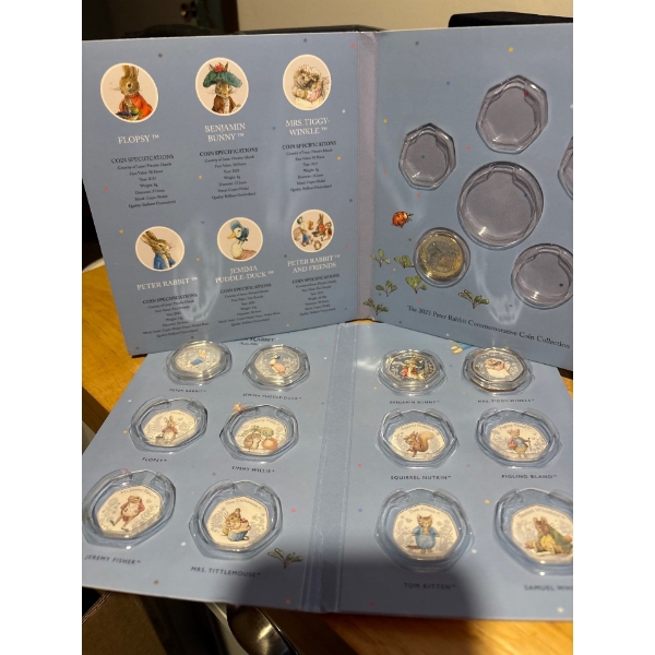 The World of Peter Rabbit 2023 Coin Collection 5 coins in Total 