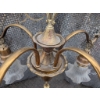 Image 8 : Brass Chandelier with Frosted Glass Shades and Adjustable Light Arms