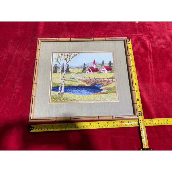 Cross Stitch Church By The River (9" x 7.5" Inches Before Frame)