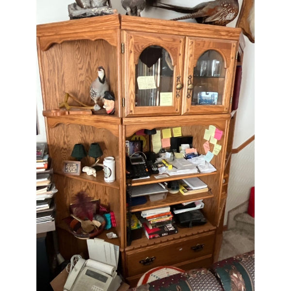 pair of matching solid oak shelving units 78” h 19”d  70”L no delivery must bring help to move . 
