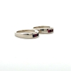 Image 2 : 14K 10.46g White Gold Ring Jackets with Three Rubies, One Smokey Quartz, and Two Blue Sapphires